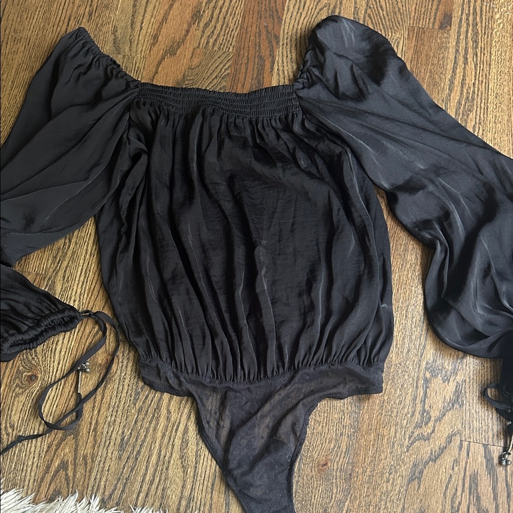 Black Off-Shoulder Bodysuit